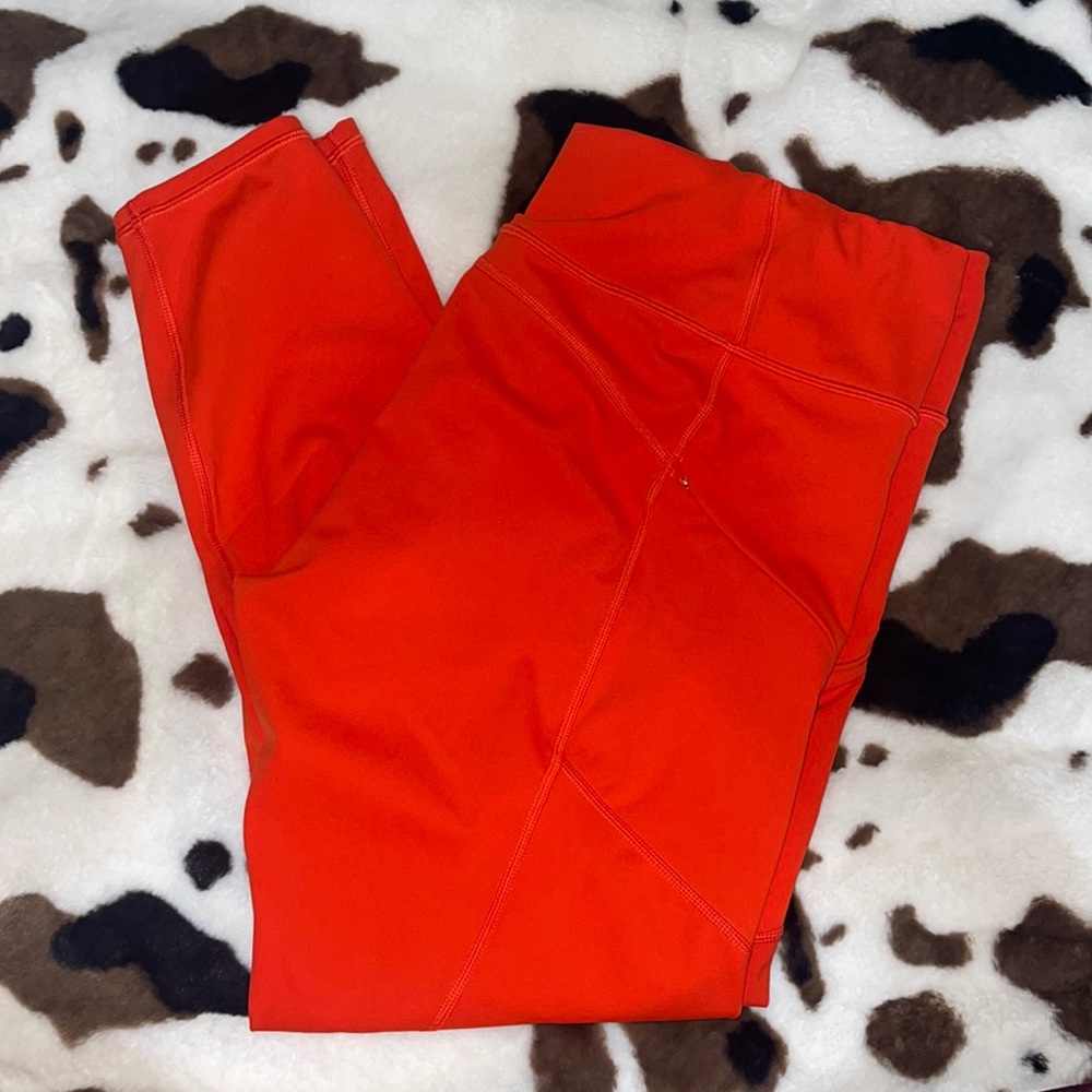 Athleta | Contender Tight Leggings | Size XL | Orange | zipper pockets